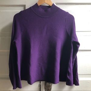 Purple Mock Neck Swing Hem Sweater